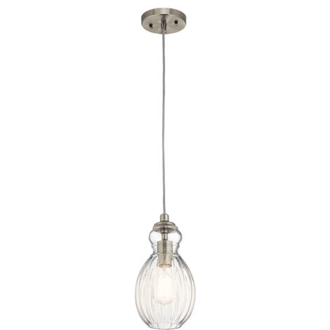 Suspension à 1 lumière Elstead Riviera, nickel brossé, E27 (1/5)