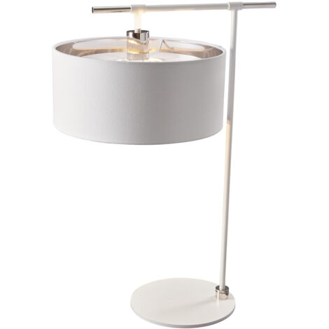 Elstead Balance - Lampe de table à 1 lumière blanche, nickel poli, E27 (1/4)