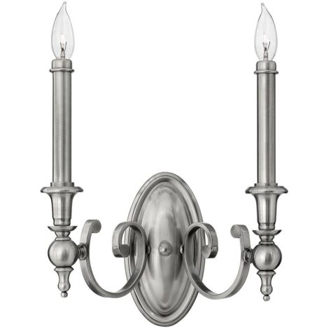 Elstead Yorktown - Applique murale d'intérieur à 2 ampoules, nickel antique, E14 (1/5)