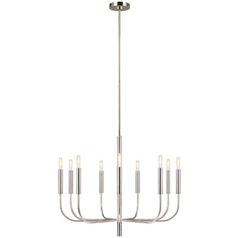 Lustre à 9 ampoules Elstead Brianna, nickel poli, E14 (1/5)
