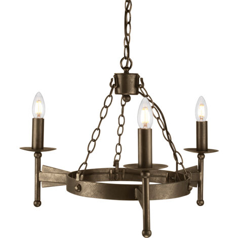 Elstead Cromwell - Lustre à 3 ampoules au fini bronze vieilli, E14 (1/4)