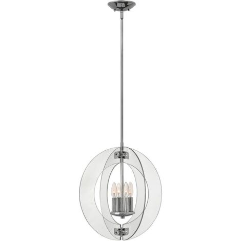 Elstead Hinkley Solstice Suspension Sphérique Suspension 4x E14 Chrome Poli (1/4)