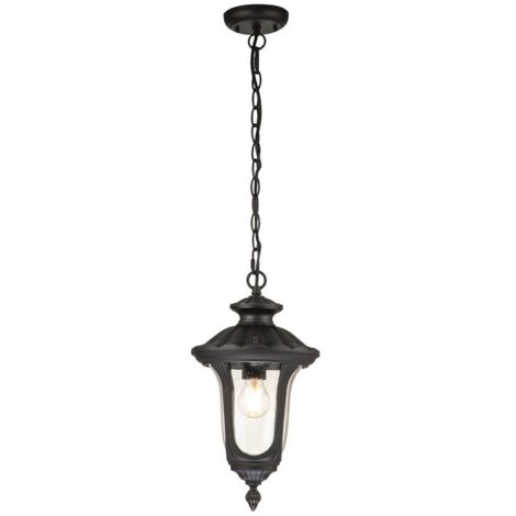 Elstead Chicago Plafonnier extérieur suspendu noir texturé, IP44