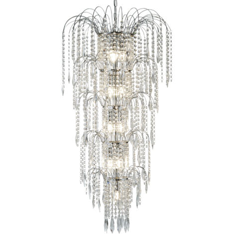 Searchlight Waterfall - Lustre en cristal à 13 ampoules au fini chromé, E14 (1/5)