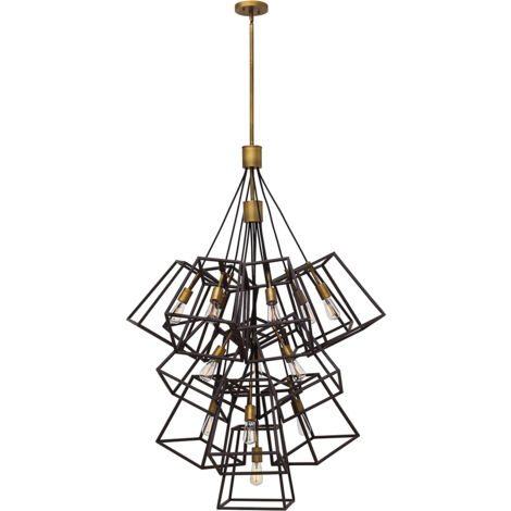 Elstead Fulton - Grand lustre à 13 ampoules à suspension en grappe, bronze (1/5)