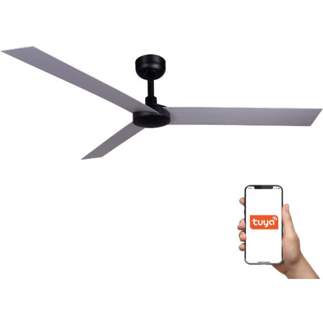 Faro Cruiser Ventilateur de plafond XL 3 pales noir mat, aluminium, système intelligent Tuya (1/2)