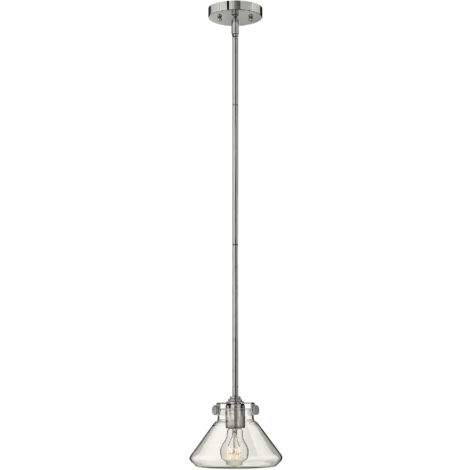 Elstead Congress - Suspension de plafond à 1 ampoule en verre chromé transparent, E27 (1/4)
