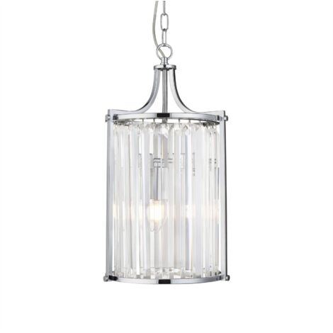 Searchlight Victoria - Suspension à 2 ampoules, chrome, avec verre, E14 (1/3)