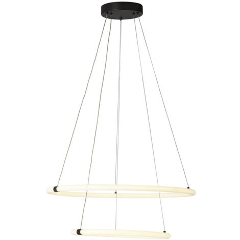 Searchlight Revolve Suspension annulaire à 2 lumières DEL, noir mat 3000K (1/3)