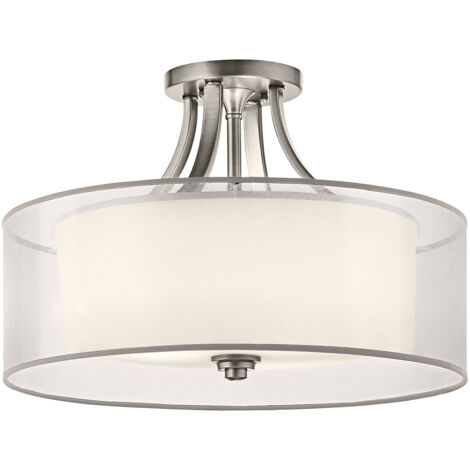 Semi-plafonnier Elstead Lacey à 4 ampoules, étain antique, E27 (1/5)