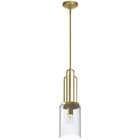 Elstead Kichler Kimrose Dome Suspension Plafonnier Laiton Naturel Brossé (1/5)