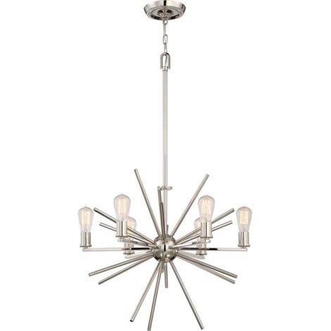 Elstead Carnegie - Lustre à 6 ampoules au fini argenté, E27 (1/4)