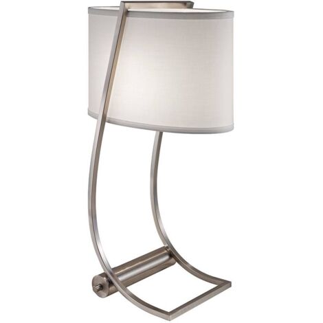 Elstead Lex - 1 lampe de table lumineuse en acier brossé, E27 (1/5)