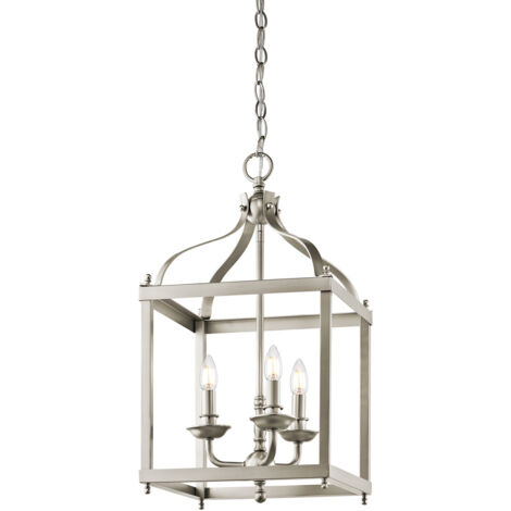 Elstead Larkin - Luminaire suspendu moyen à 3 ampoules au fini nickel brossé, E14 (1/8)