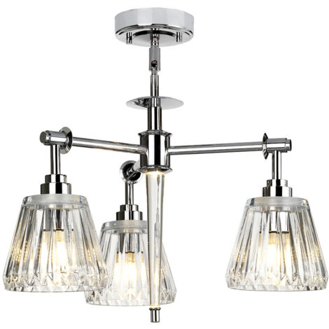 Elstead Agatha - Plafonnier à 3 ampoules à bras multiples, chrome poli IP44, G9 (1/4)