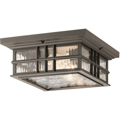 Elstead Beacon Square Plafonnier Extérieur à 2 Lumières, Olde Bronze, IP44, E27 (1/5)