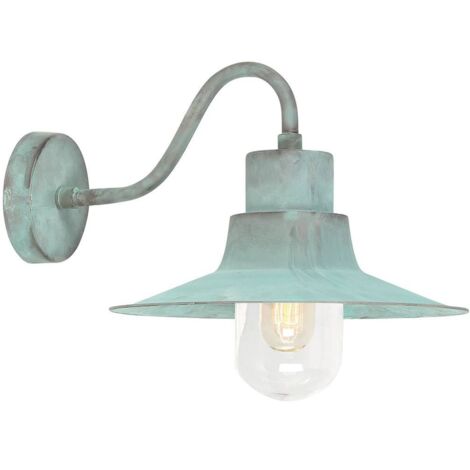 Elstead Sheldon - Applique murale extérieure à 1 lumière Fisherman Dome Verdigris IP44, E27 (1/5)
