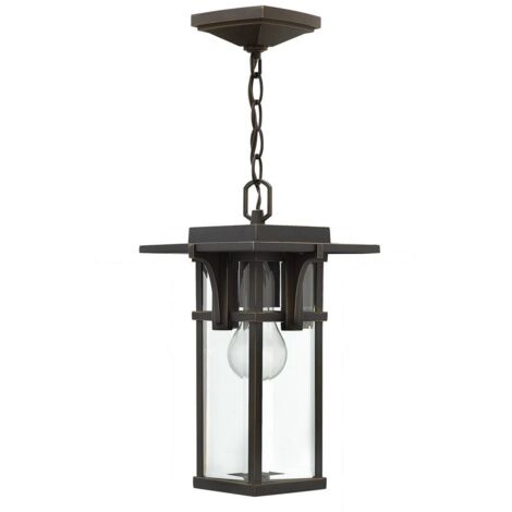 Elstead Manhattan - Lanterne d'extérieur à 1 ampoule à chaîne, bronze huilé, E27 (1/5)