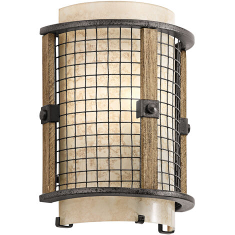 Elstead Ahrendale - Applique murale intérieure à 1 ampoule Mesh Iron, E14 (1/4)