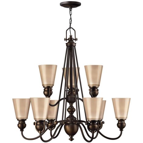 Elstead Mayflower - Lustre à 9 ampoules au fini bronze vieilli, E27 (1/5)
