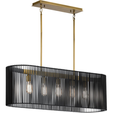Elstead Kichler Linara Plafonnier Wire Frame Noir & Laiton Naturel (1/5)