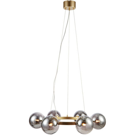 Markslojd CIRCLE Plafonnier 6 Globe Light Or, Fumée (1/3)