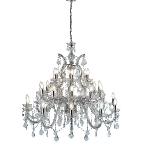 Searchlight Marie Therese - Lustre en cristal à 30 ampoules au fini chromé, E14 (1/5)