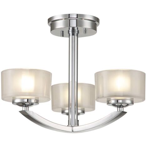 Elstead Hinkley Meridian Plafonnier semi-encastré à plusieurs bras, chrome poli, IP44 (1/5)