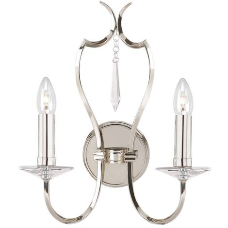Elstead Pimlico - Applique murale d'intérieur à 2 ampoules, nickel poli, E14 (1/5)