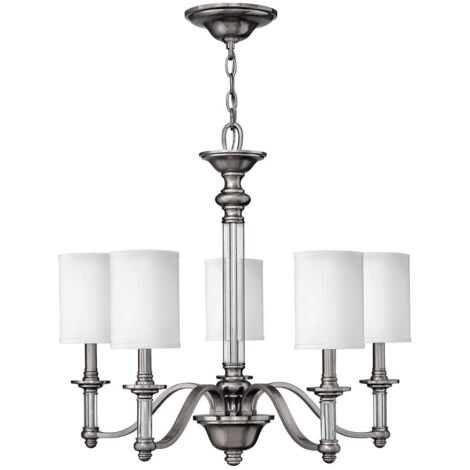 Elstead Sussex - Lustre à 5 bras multiples au fini nickel brossé, E14 (1/5)