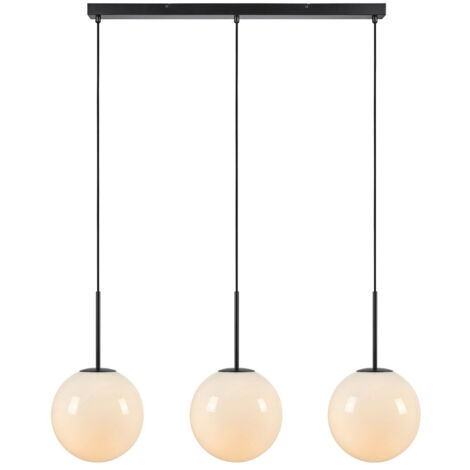 Markslojd DIONE Barre de suspension au plafond Globe 3 lumières blanc, noir (1/3)