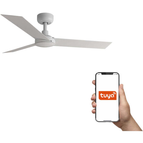 Faro Cruiser Petit ventilateur de plafond à 3 pales blanc mat, système intelligent Tuya (1/2)