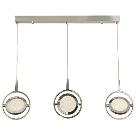 Searchlight Gyroscope Suspension à 3 lumières LED Ring Bar Chrome, Crystal Sand 3000K (1/3)