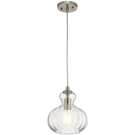 Suspension à 1 lumière Elstead Riviera, nickel brossé, E27 (1/5)