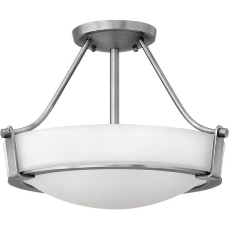 Elstead Hathaway - Plafonnier semi-affleurant à 3 ampoules, nickel, E27 (1/5)
