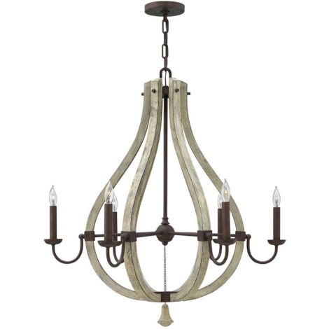Elstead Middlefield - Lustre à 6 ampoules au fini fer rouillé, E14 (1/5)