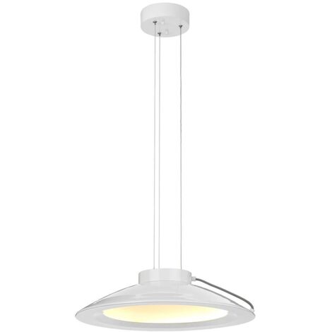 Elstead Europa - Luminaire suspendu à 1 ampoule DEL à dôme moyen fini peint en blanc (1/2)
