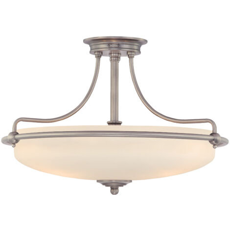 Elstead Griffin - Plafonnier semi-affleurant à 4 ampoules, chrome poli, E27 (1/4)