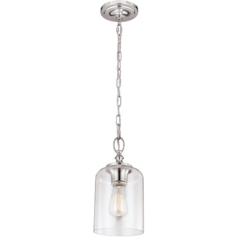 Elstead Hounslow - Mini suspension à 1 ampoule au plafond, nickel poli, E27 (1/5)