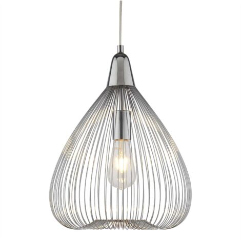 Searchlight Pumpkin - Suspension de plafond à 1 ampoule en fil chromé, E27 (1/2)