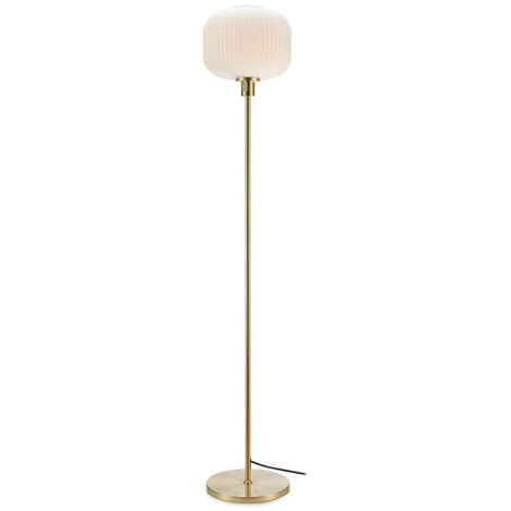 Markslojd SOBER Lampadaire Globe Laiton Brossé, Blanc (1/3)