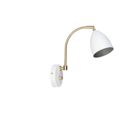 Belid Deluxe - Applique murale d'intérieur à 1 lumière, blanc, laiton (1/2)
