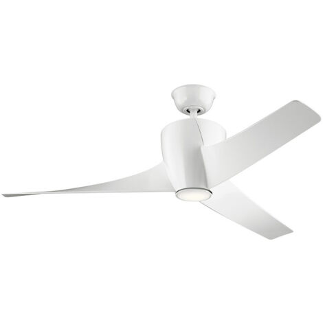 Elstead Kichler Phree Ventilateur de plafond à 3 pales de 142 cm avec télécommande à lumière LED blanche (1/3)