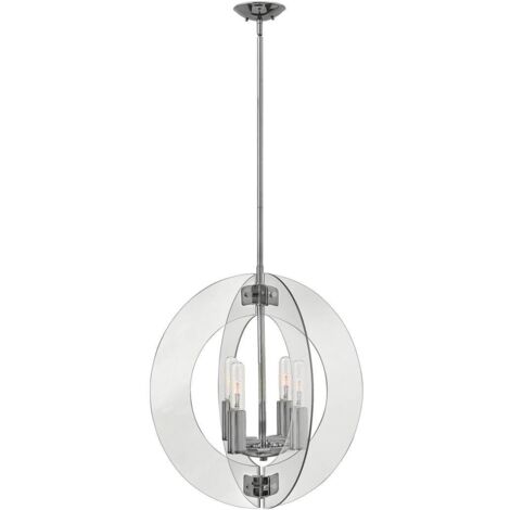 Elstead Hinkley Solstice Suspension Sphérique Suspension 4x E27 Chrome Poli (1/4)