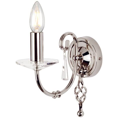 Elstead Aegean - Applique murale à 1 ampoule pour intérieur, nickel poli, E14 (1/5)