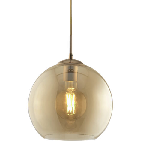Searchlight Balls - Luminaire suspendu à 1 dôme en laiton antique, ambre, verre, E27 (1/4)