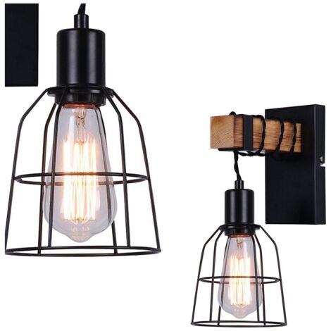 Italux Ponte - Applique Industrielle Et Rétro Noir 1 Lumière, E27 (1/3)