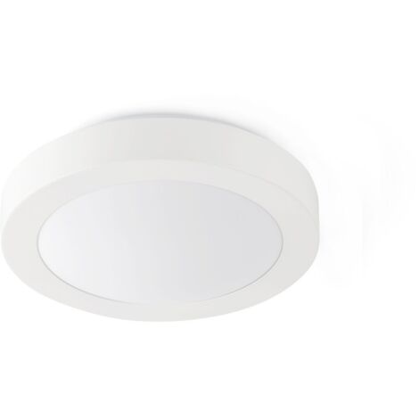 Faro Logos-1 - Plafonnier encastré à 1 ampoule rond blanc pour salle de bain IP44, E27 (1/7)