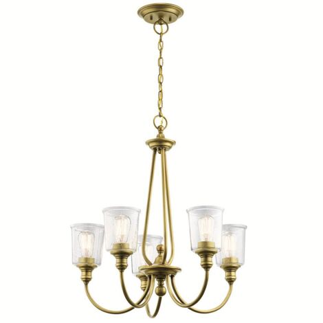 Lustre à 5 lumières Elstead Waverly, laiton naturel, E27 (1/5)