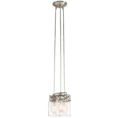 Elstead Brinley - Luminaire suspendu à 3 ampoules, nickel brossé, E27 (1/5)